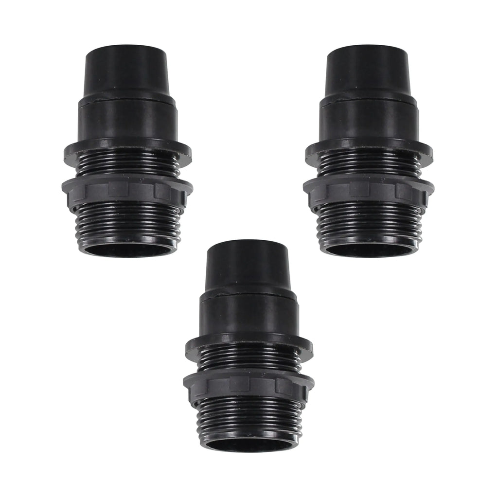 3 Pack E14 Socket Bulb Holder Edison Small Screw Black Plastic Lamp holder  ~4358