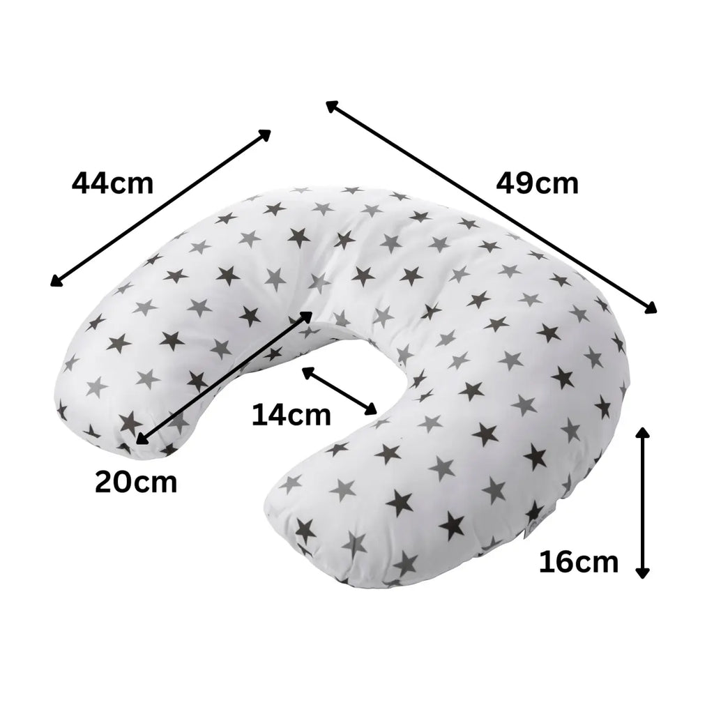 Breast Feeding Maternity Nursing Pillow - Grey with Stars For Your Little One