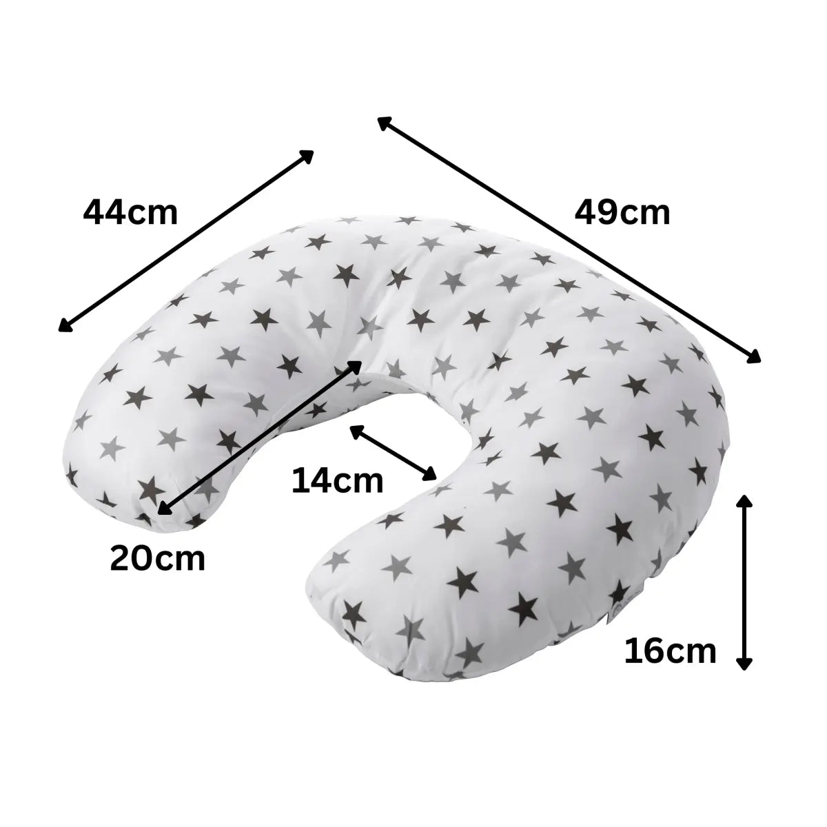 Breast Feeding Maternity Nursing Pillow - Grey with Stars For Your Little One