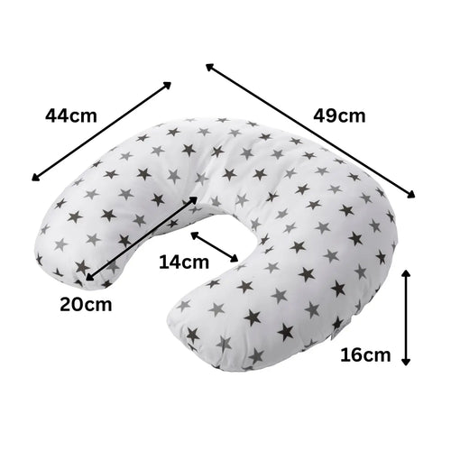 Breast Feeding Maternity Nursing Pillow - Grey with Stars For Your Little One