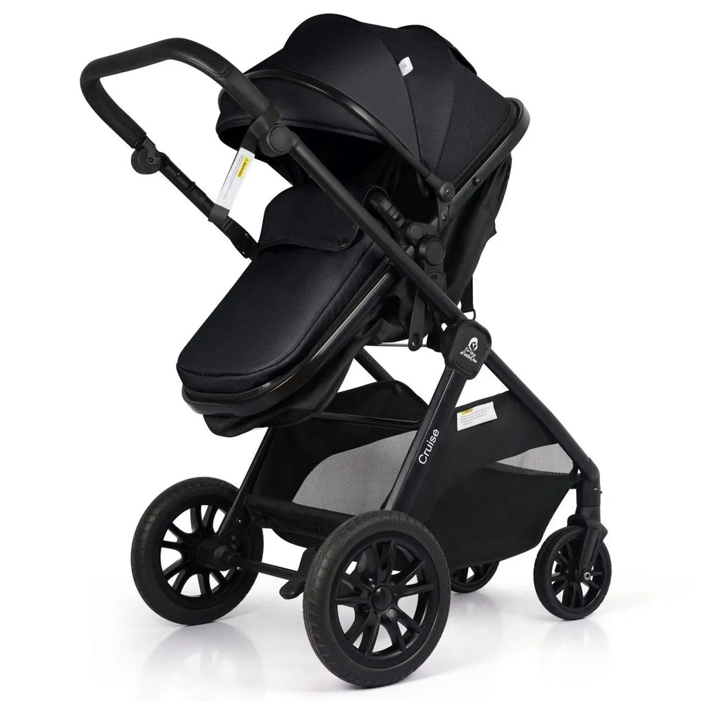 3 In 1 Travel System With Car Seat - Eclipse Black (Free Cupholder / Seat Liner Included!) For Your Little One