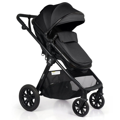 3 In 1 Travel System With Car Seat - Eclipse Black (Free Cupholder / Seat Liner Included!) For Your Little One