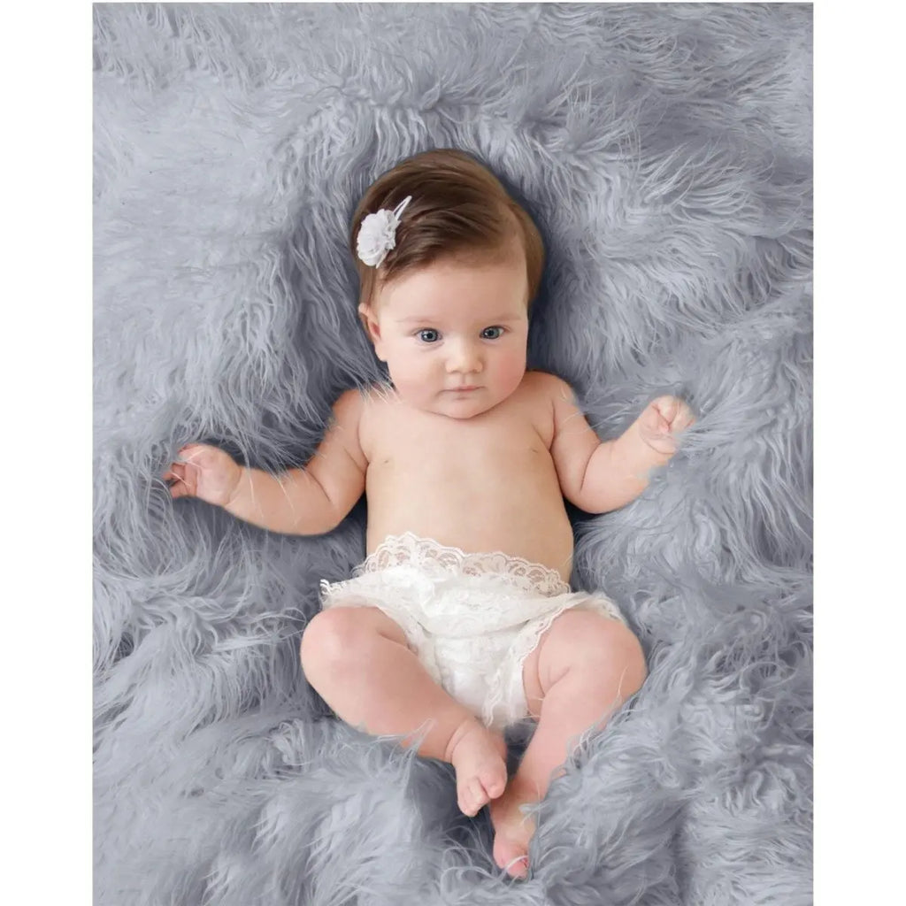 Luxury Faux Fur Baby Blanket  - grey-Clearance For Your Little One