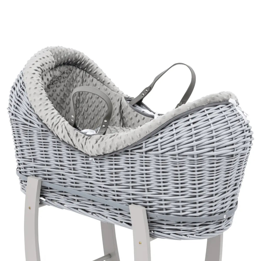The Complete Moses Basket Bundle — Dimple Bedding Set & Wicker Basket with Stand AidaTrends