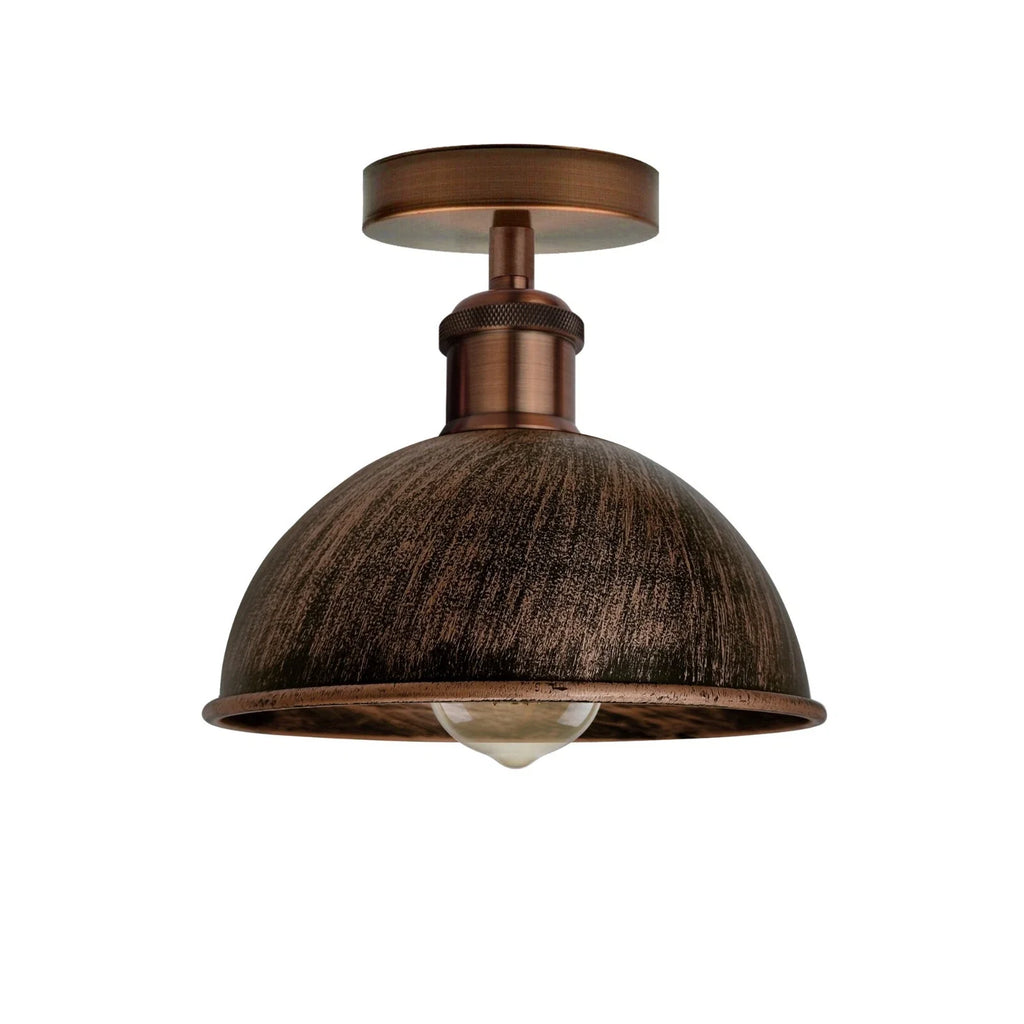 Brushed Copper Vintage Retro Flush Mount Ceiling Light ~1785