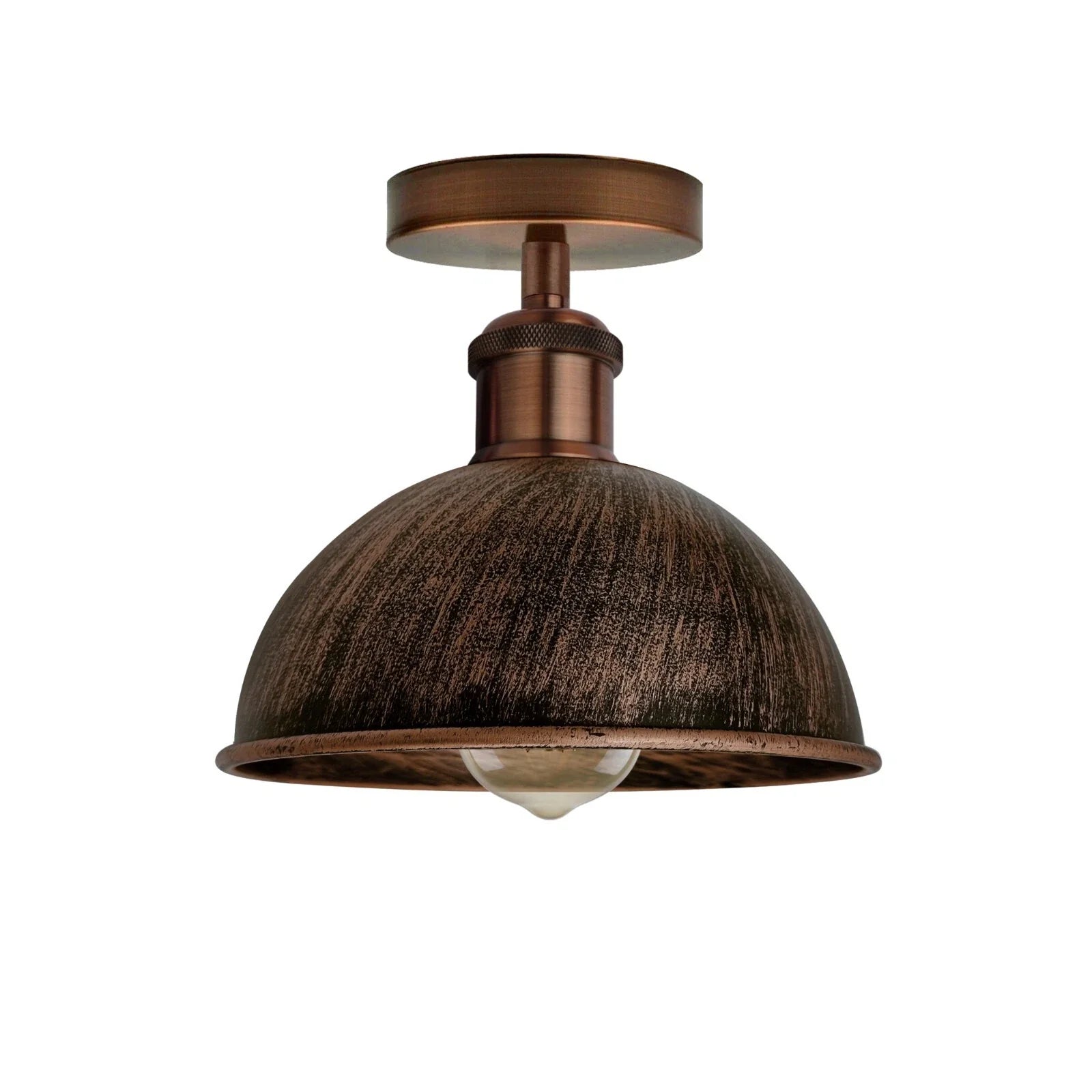 Brushed Copper Vintage Retro Flush Mount Ceiling Light ~1785